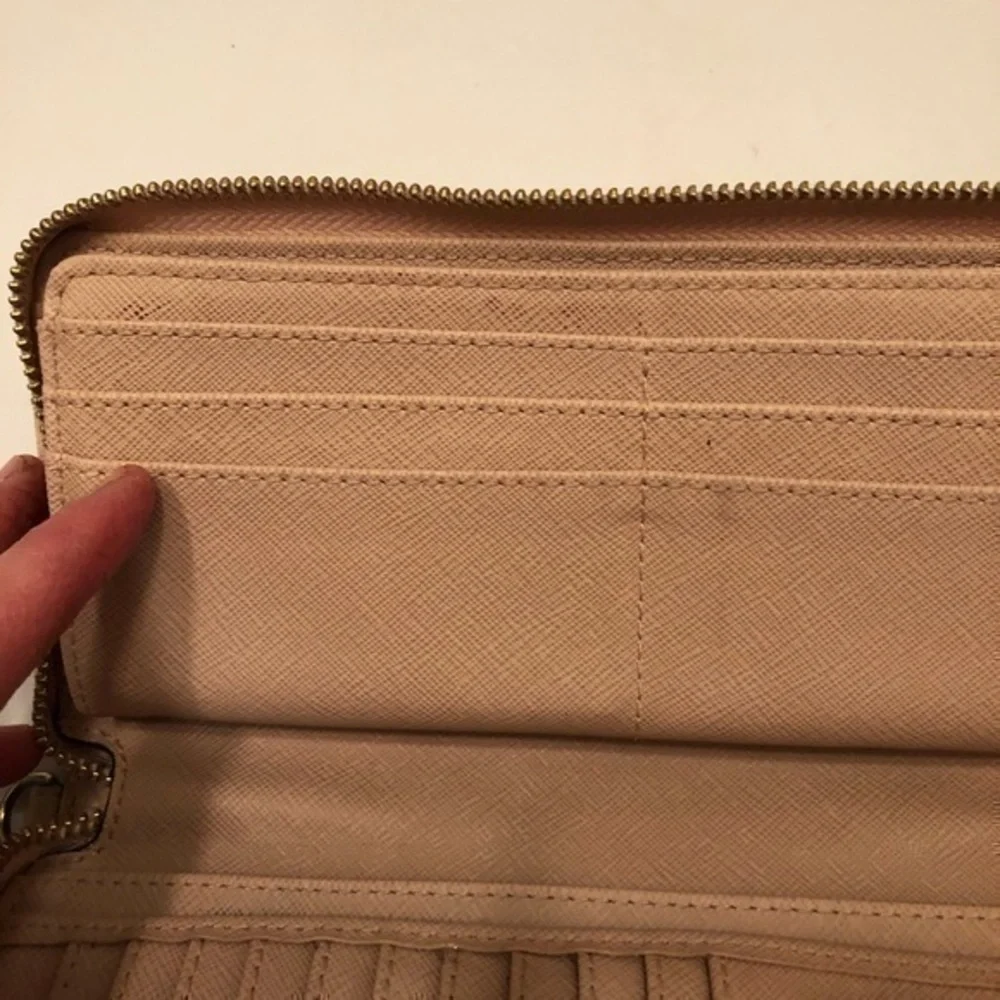 Michael kors leather wallet clutch light pink
